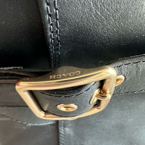 Coach Lacey Leather Lug-Sole Ankle Boots Black Size 8.5 - Picture 2 of 9